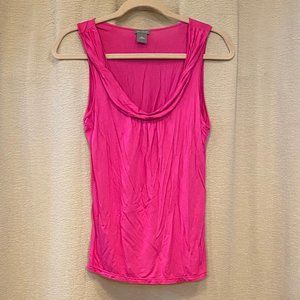 Ann Taylor pink top, sleeveless scoop neck, sz M